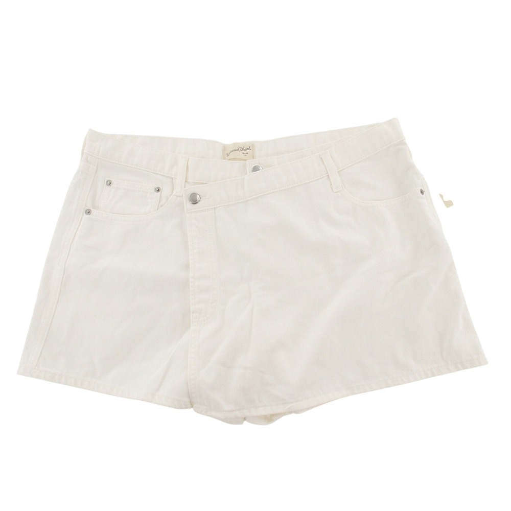 Universal Thread Shorts Denim Asymmetrical Cross Front Womens 16‎ White